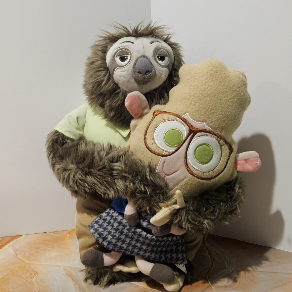Disney Store Zootopia Flash Sloth Mayor Bellwether Sheep Plush Lot 15"